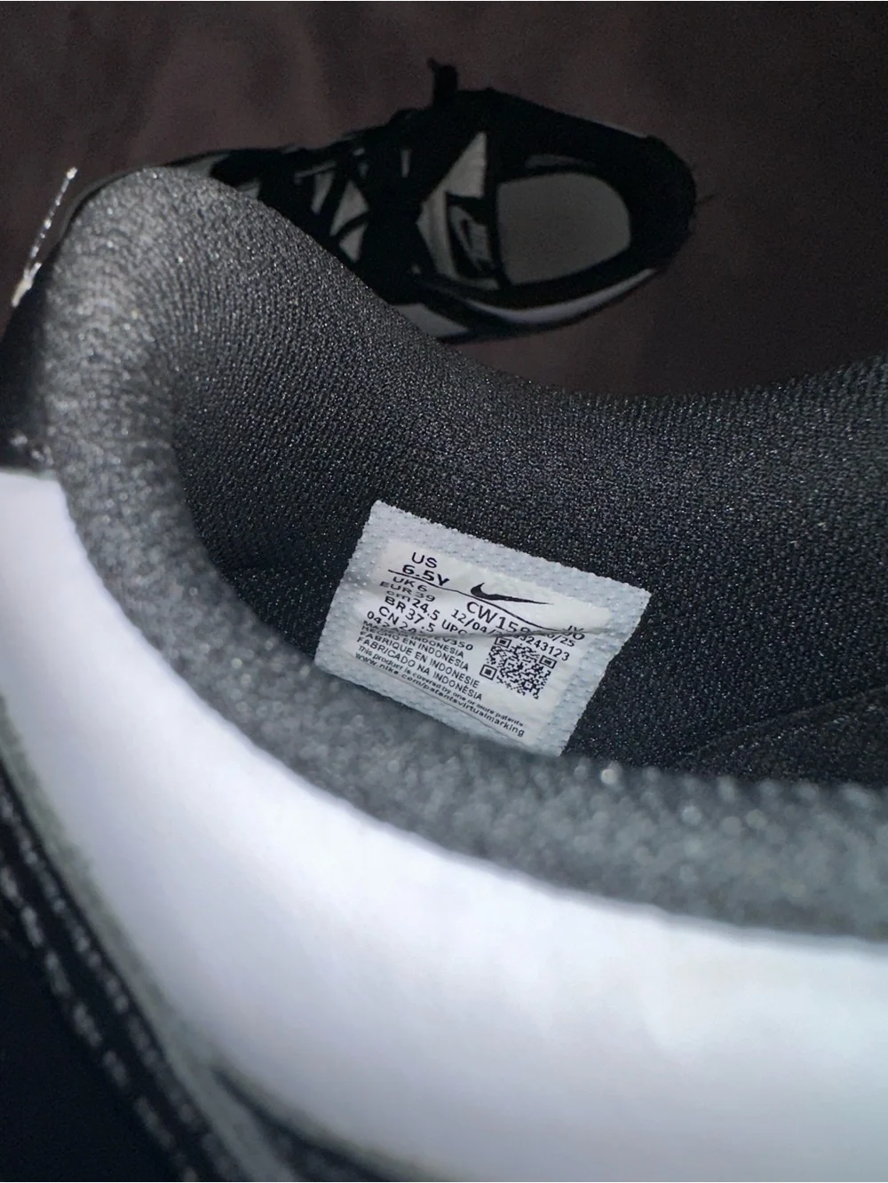 Nike Kids Black and White Low-Top Sneakers with Swoosh